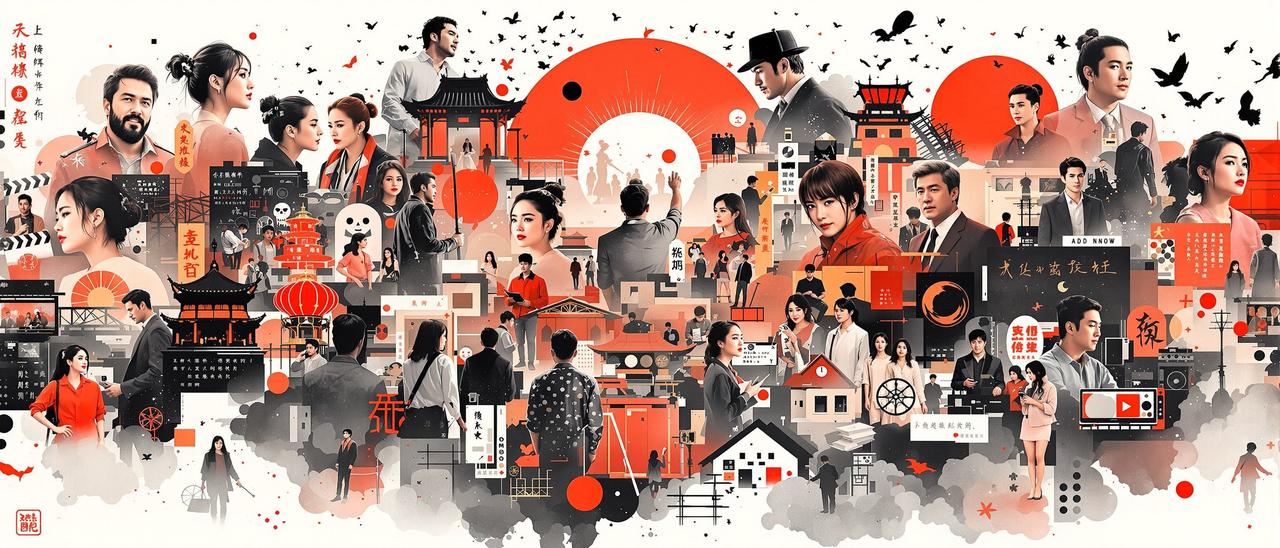 秘撸影院社区 - 影视元素插画横幅